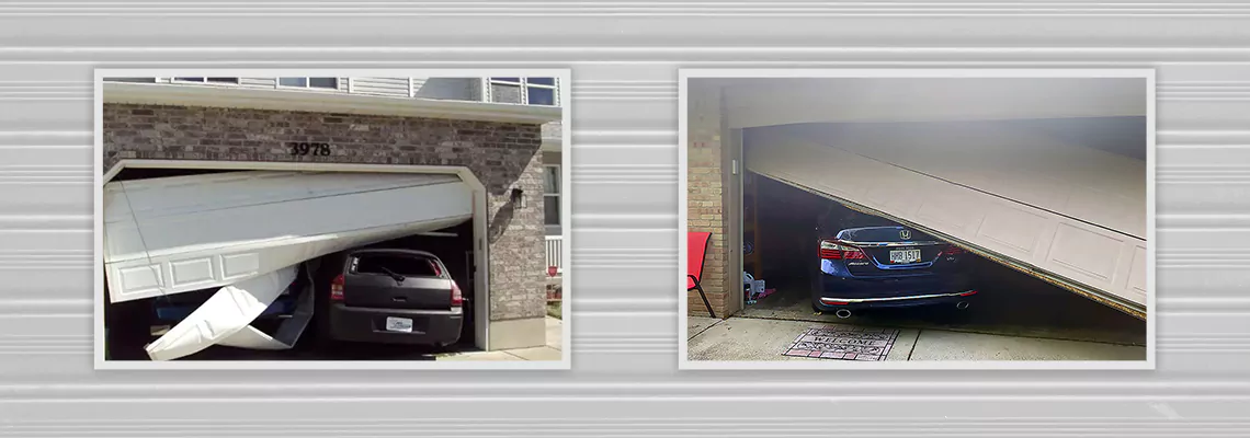 Repair Commercial Garage Door Got Hit By A Car in Waterloo, Ontario